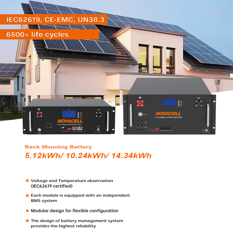 10.24kWh Lifepo4 Batteries 51.2V 100Ah 200Ah 280Ah BMS Inverter Lithium Ion Energy Storage Solar Battery Packs 6500+ Life Cycles