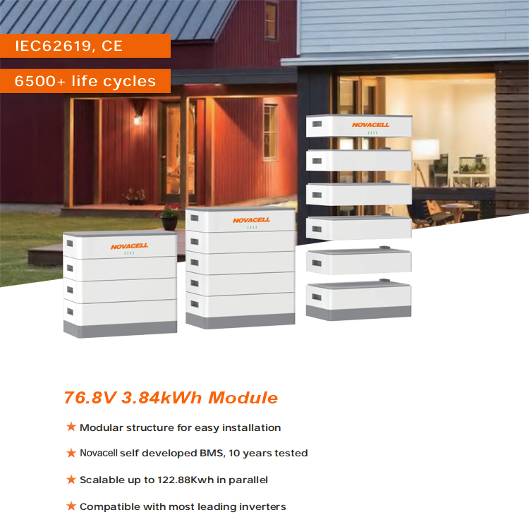 NOVACELL 76.8V 3.84kWh Module 11.52kWh 15.36kWh 19.20kWh 23.04kWh 26.88kWh 30.72kWh BMS Inverter Lithium Ion Energy Storage Solar Battery Packs 6500+ Life Cycles-