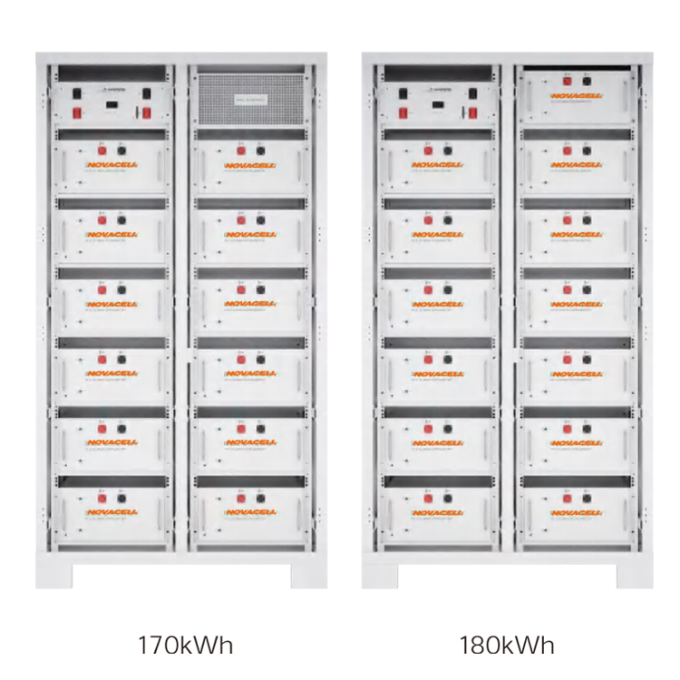NOVACELL 4.34KWH Module N110K~N180K 114.72kWh 143.4kWh 172.08kWh 186.42kWh BMS Inverter Lithium Ion Energy Storage Solar Battery Packs 8500+ Life Cycles-